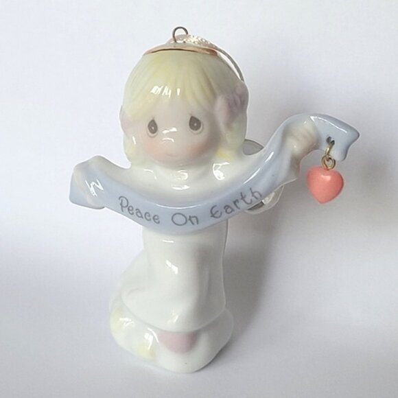 Vintage Precious Moments Christmas Angel Collectible Porcelain Figurine Ornament - Picture 2 of 7